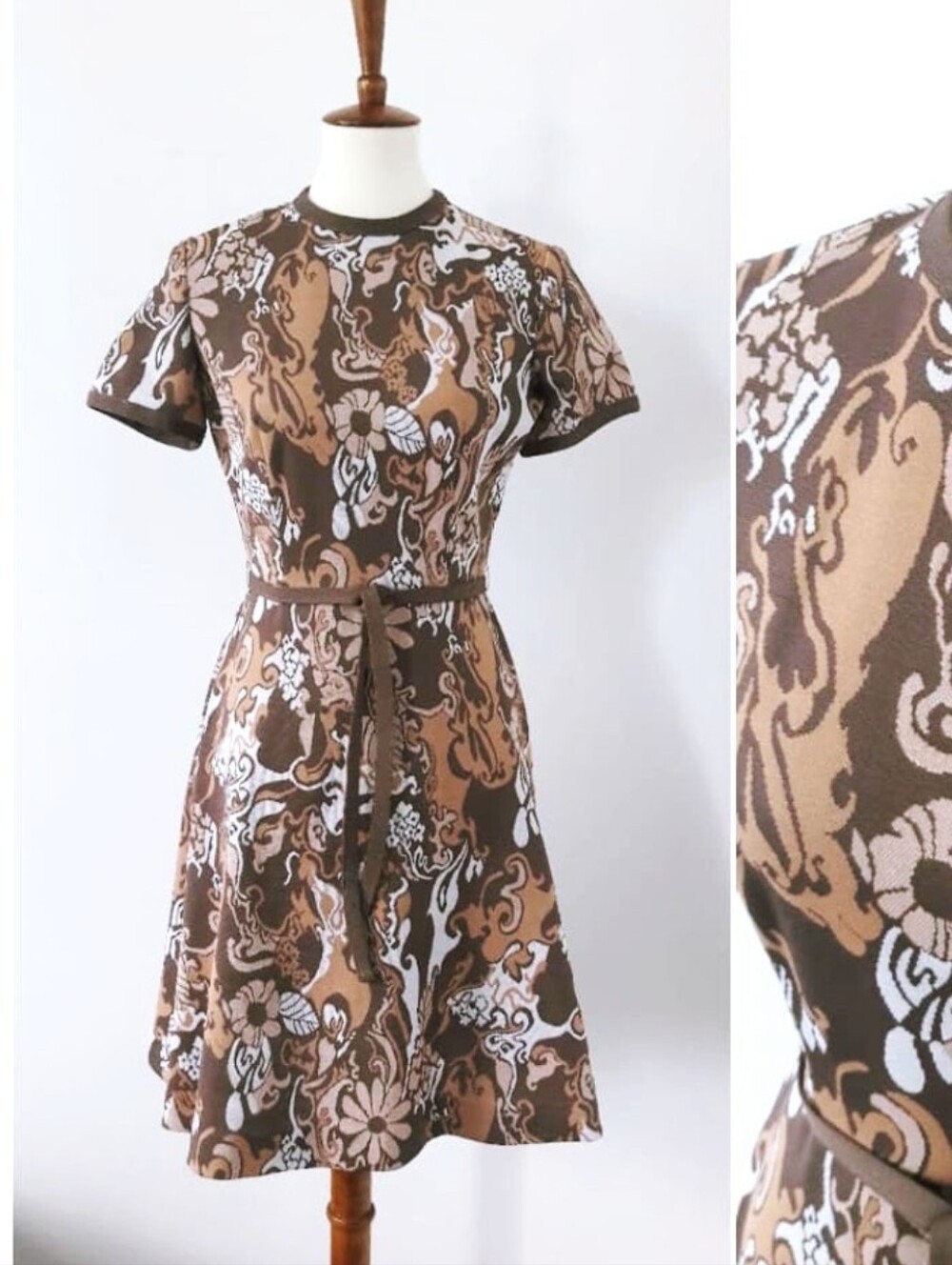 Vintage 1960s Psychedelic Floral Dress
